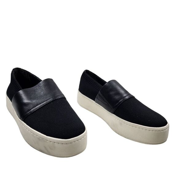 Vince Shoes - Vince Womens 6M Platform Slip On Shoes Mesh Leather Sneakers Black White Casual